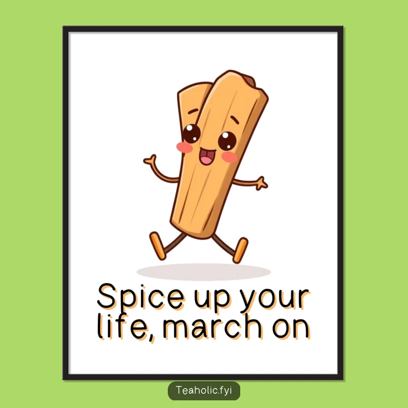 Free Printable Cinnamon Stick Marching Wall Art: Silly Fun Download