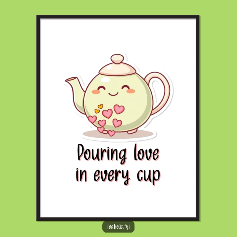 Sweet Free Printable Wall Art: Teapot's Cozy Heart Pour!