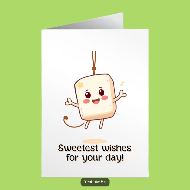 Free Printable Birthday Card: Bouncing Sugar Cube - Joyful & Funny Downloadable Gift