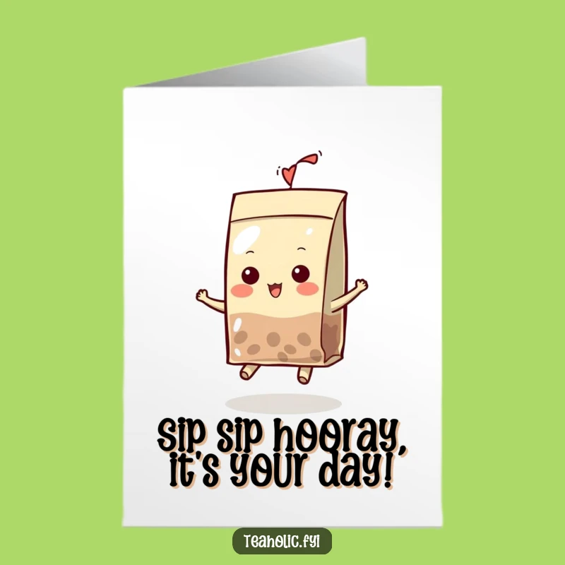 Free Printable Birthday Card: Funny Tea Bag Hat Bounce - Downloadable Gift!