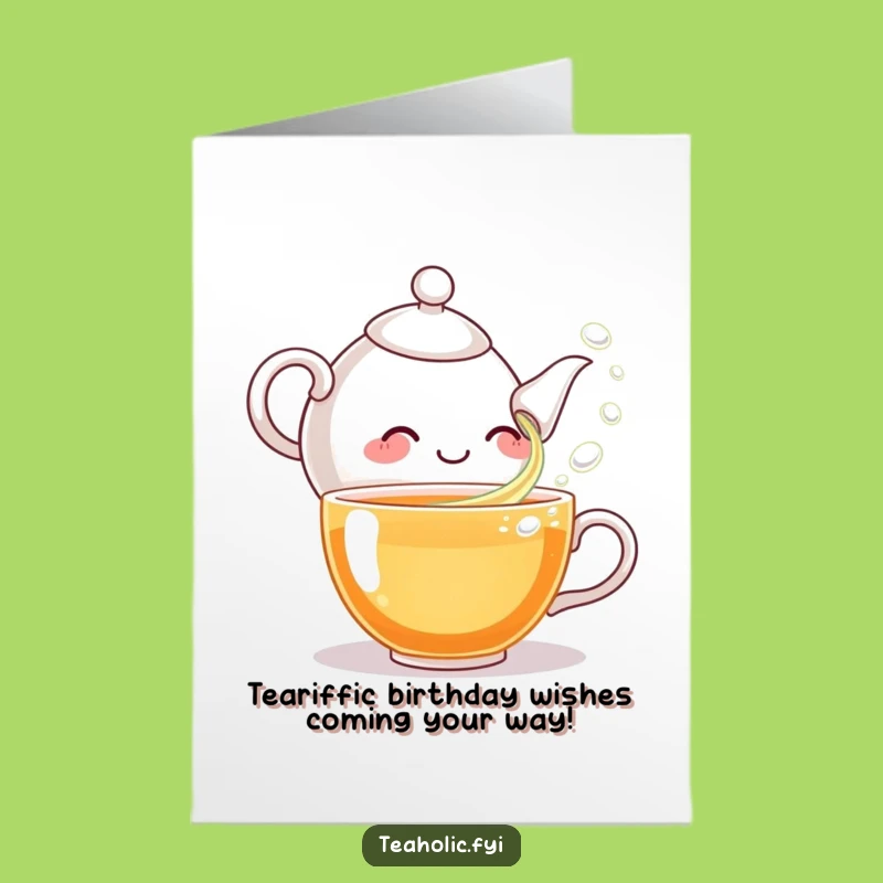 Free Printable Birthday Card: Giggling Teapot Funny Downloadable, Perfect DIY Gift!