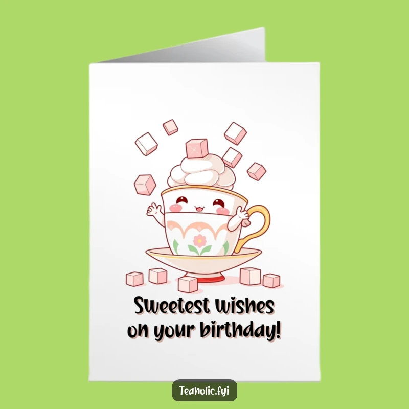 Free Printable Birthday Card: Juggling Teacup Fun, Sweet Downloadable Gift