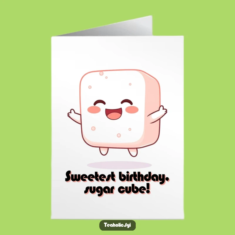 Free Printable Happy Sugar Cube Birthday Card: Funny Downloadable Gift for Sweet Celebrations