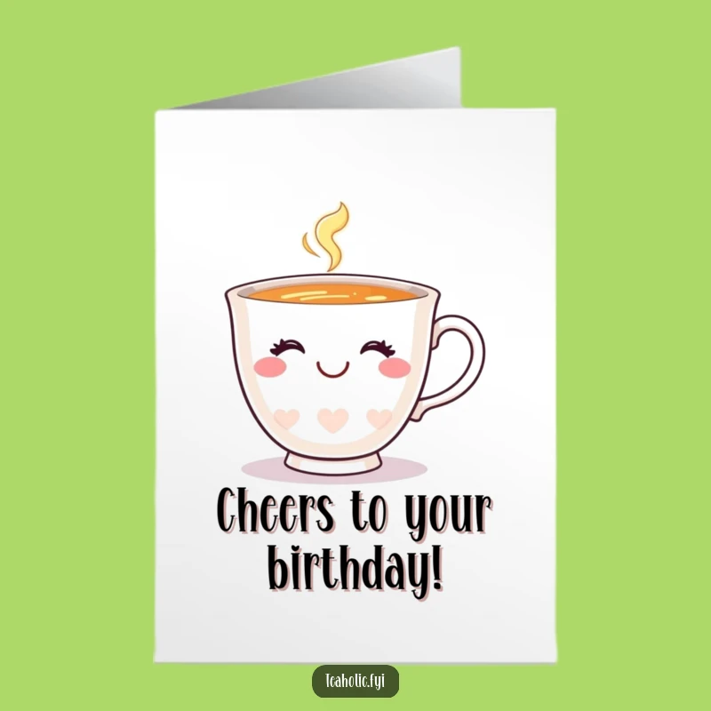 Free Printable Teacup Birthday Card: Winking Smile Downloadable Gift