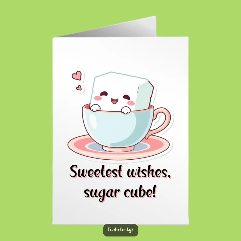 Free Printable Birthday Card: Delighted Sugar Cube Swims, Funny Teacup Downloadable Gift!