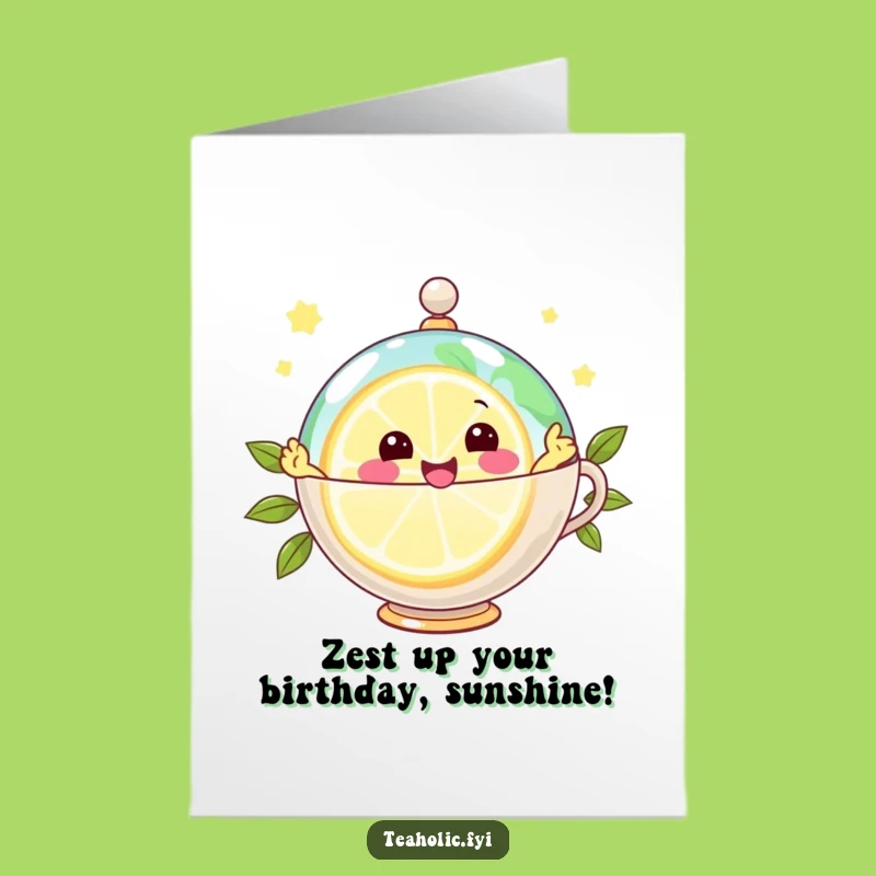 Free Printable Birthday Card: Zesty Lemon Globe, Downloadable Card for Bright Parties