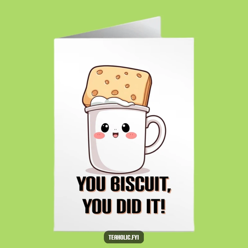 Free Printable Congrats Card: Funny Mug Biscuit Hat, Hilarious Downloadable