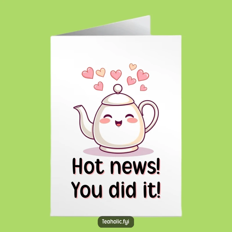 Free Printable Congrats Card: Giggling Kettle Steam Hearts DIY Downloadable Gift