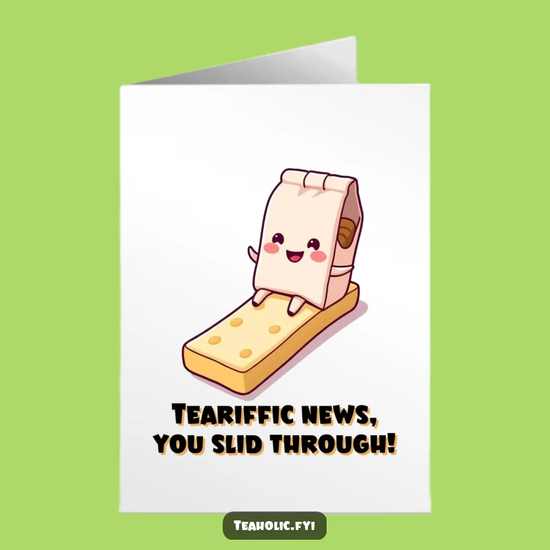 Free Printable Congrats Card: Tea Bag Biscuit Slide Joyful Downloadable Gift