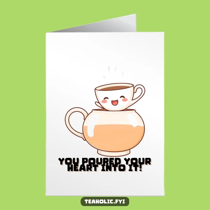 Free Printable Congrats Card: Teacup Jumps Funny Downloadable, Celebrate Big!