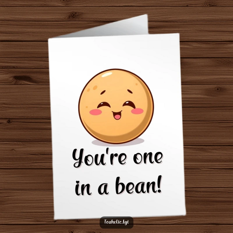 Funny Free Printable Congratulations Card with a round coffee bean winking with mirth, a spirited and amusing design.