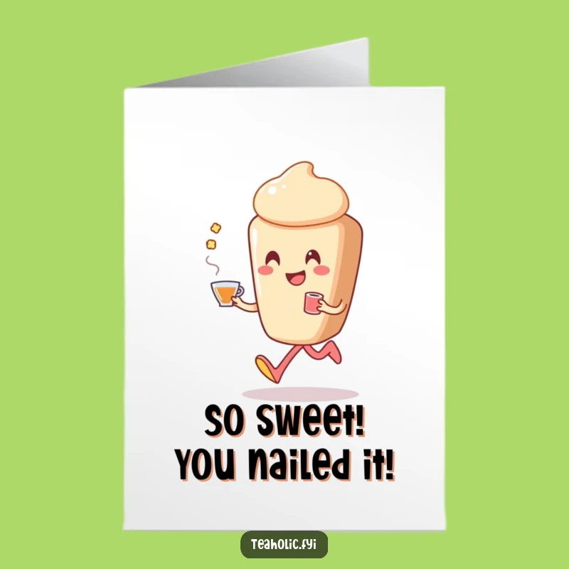 Free Printable Congrats Card: Joyful Pastry Skip Happy Tea Funny