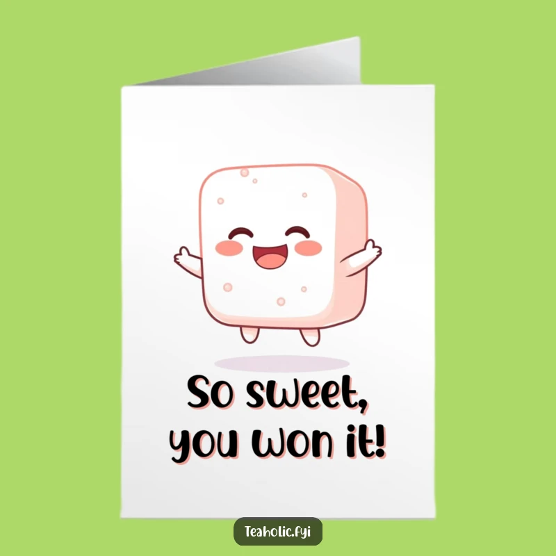 Free Printable Bouncing Sugar Cube Congrats Card: Funny Downloadable Gift for Sweet Success