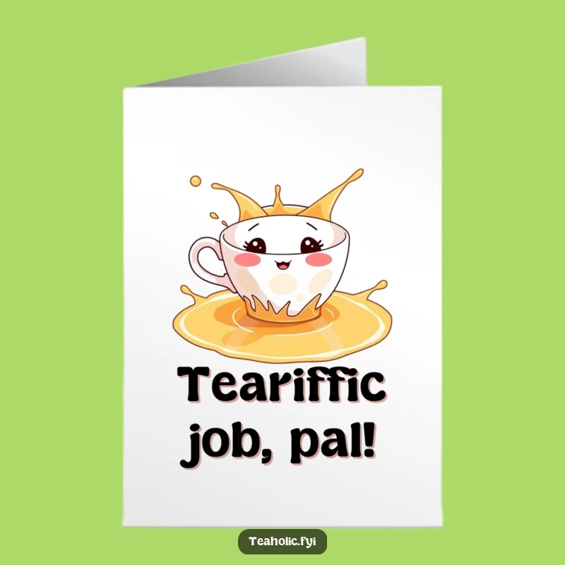 Free Printable Teacup Splash Congrats Card - Downloadable Joyful Gift