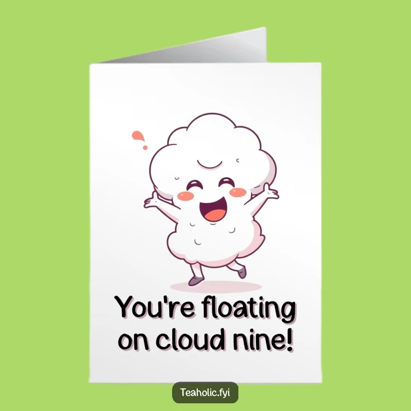 Free Printable Congrats Card: Joyful Steam Cloud Dancing - DIY Celebration