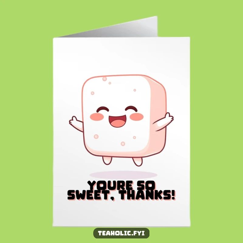 Free Printable Sweet Sugar Cube Thank You Card: Funny Downloadable Gift of Gratitude