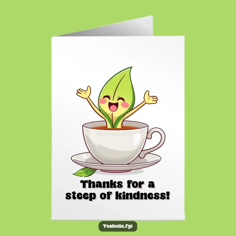 Free Printable Tea Leaf Thank You Card: Joyful Leap Downloadable Gift