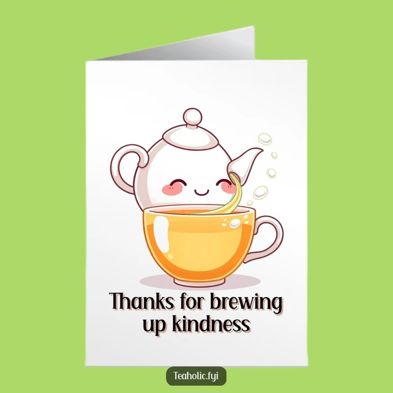 Free Printable Thank You Card: Giggling Teapot Funny Downloadable, Express Gratitude!