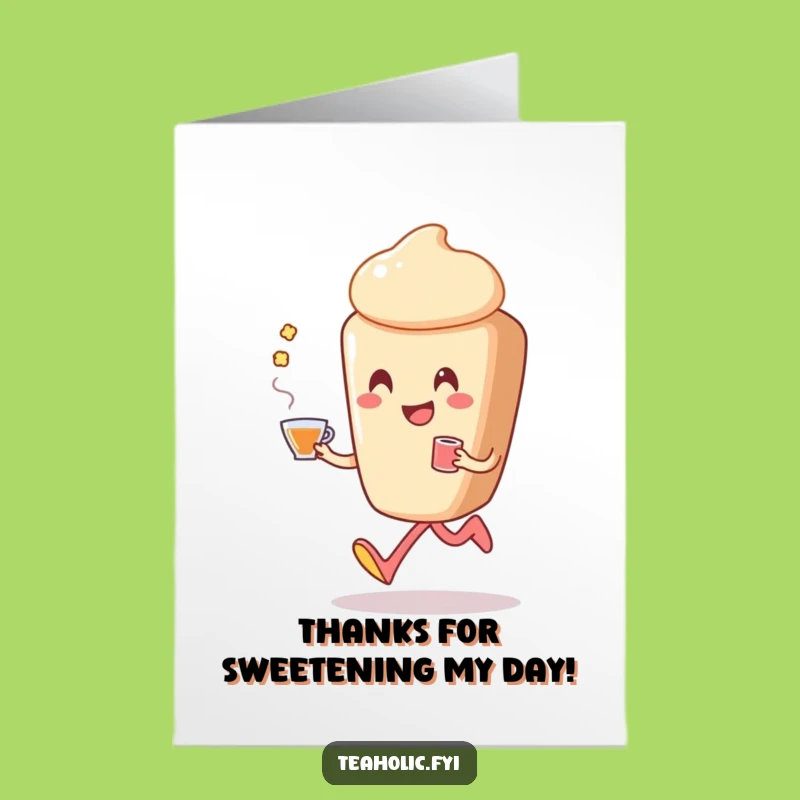 Free Printable Thank You Card: Happy Pastry Skip Tea Funny Gesture
