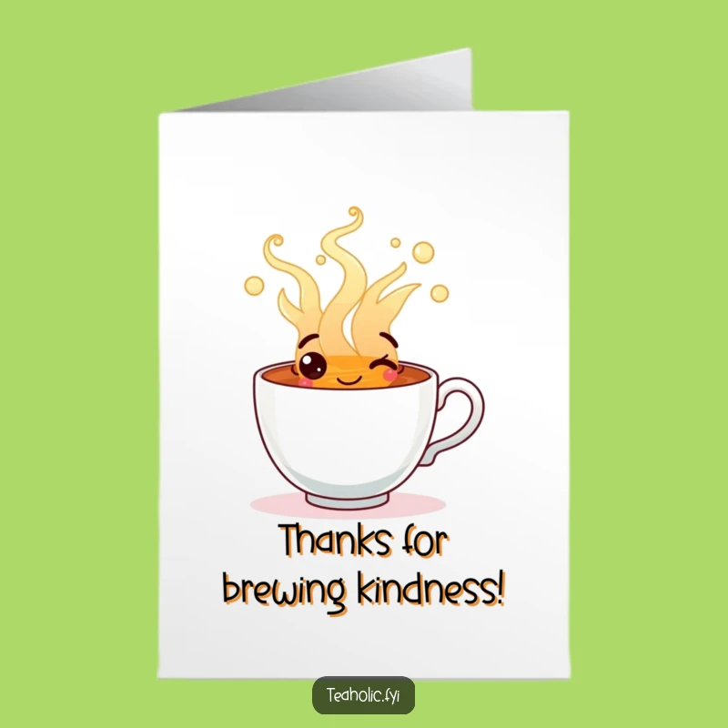 Free Printable Thank You Card: Overflowing Tea Cup Gratitude Downloadable