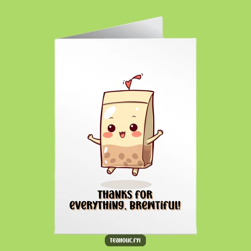 Free Printable Thank You Card: Playful Tea Bag Hat Bounce - Express Gratitude!