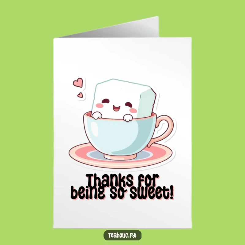 Free Printable Thank You Card: Sugar Cube's Sweet Splash, Funny Gratitude Downloadable!