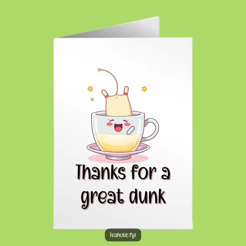 Free Printable Thank You Card: Tea Bag Somersault - Funny Downloadable Appreciation