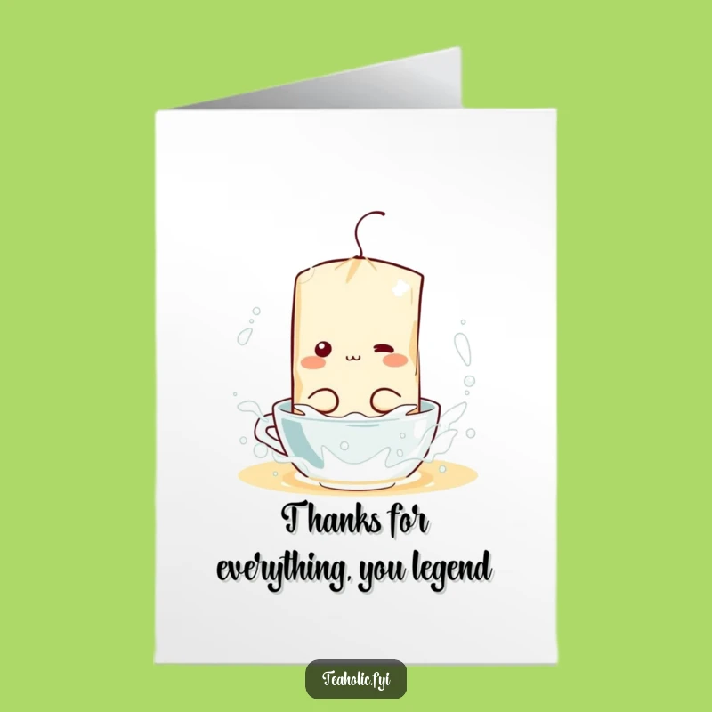 Free Printable Thank You Card: Tea Bag Splash - Funny Downloadable!