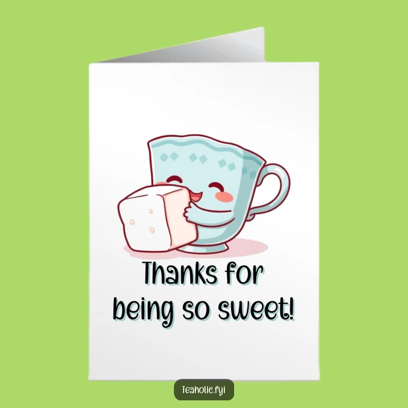 Free Printable Thank You Card: Teacup Sugar Cube Hugs Downloadable Gift
