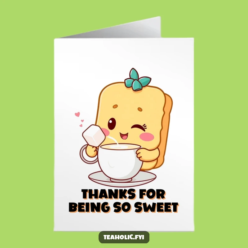 Free Printable Thank You Card: Winking Biscuit Funny Downloadable, Sweet Thanks!