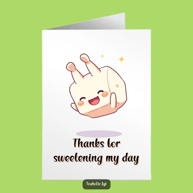 Funny Sugar Cube Thank You Card: Free Printable Downloadable Gift of Sweet Gratitude