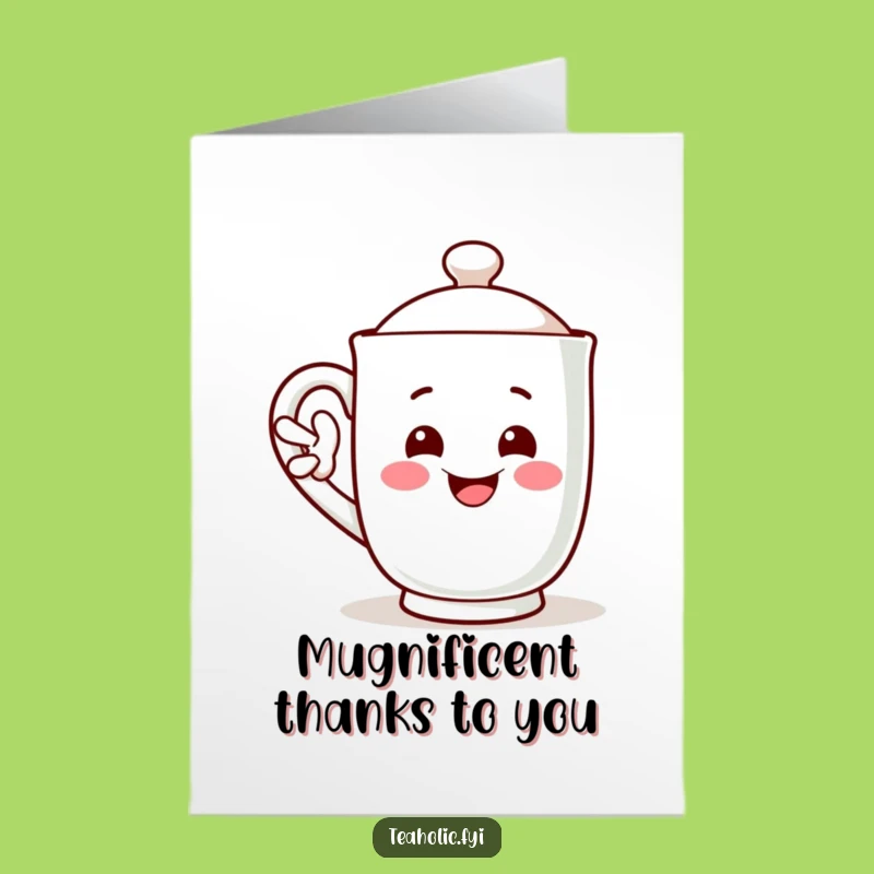 Free Printable Thank You Card: Waving Mug - Funny Downloadable Appreciation