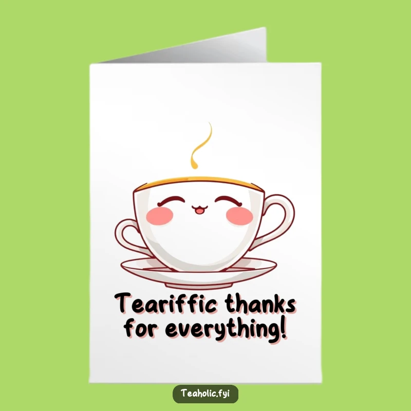 Free Printable Thank You Card: Teacup Gratitude - Funny Downloadable Gift to Show Appreciation