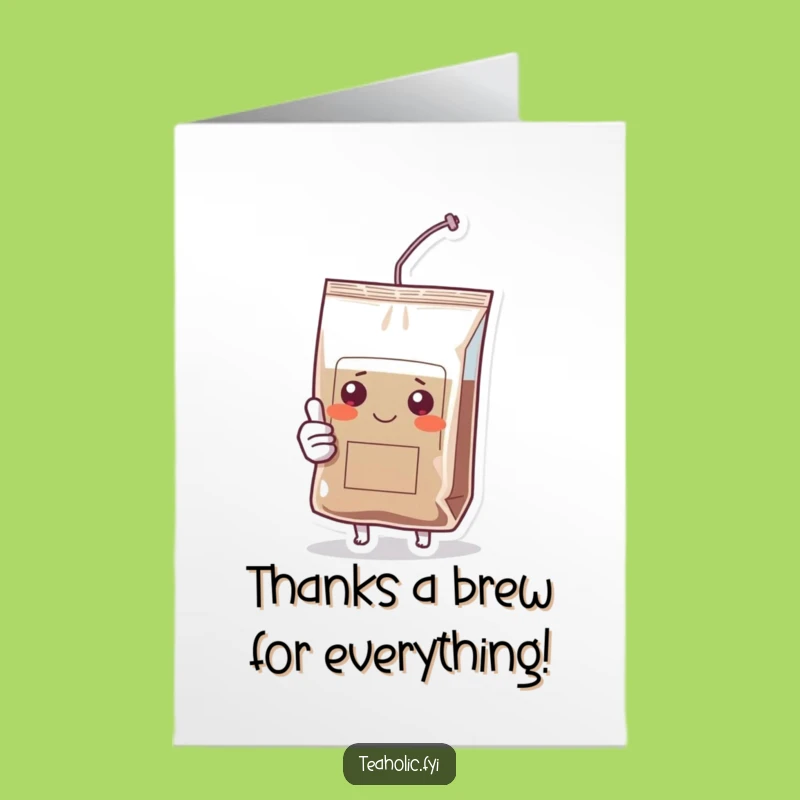 Free Printable Thank You Card: Tea Bag Thumbs Up, Gratitude Downloadable Gift