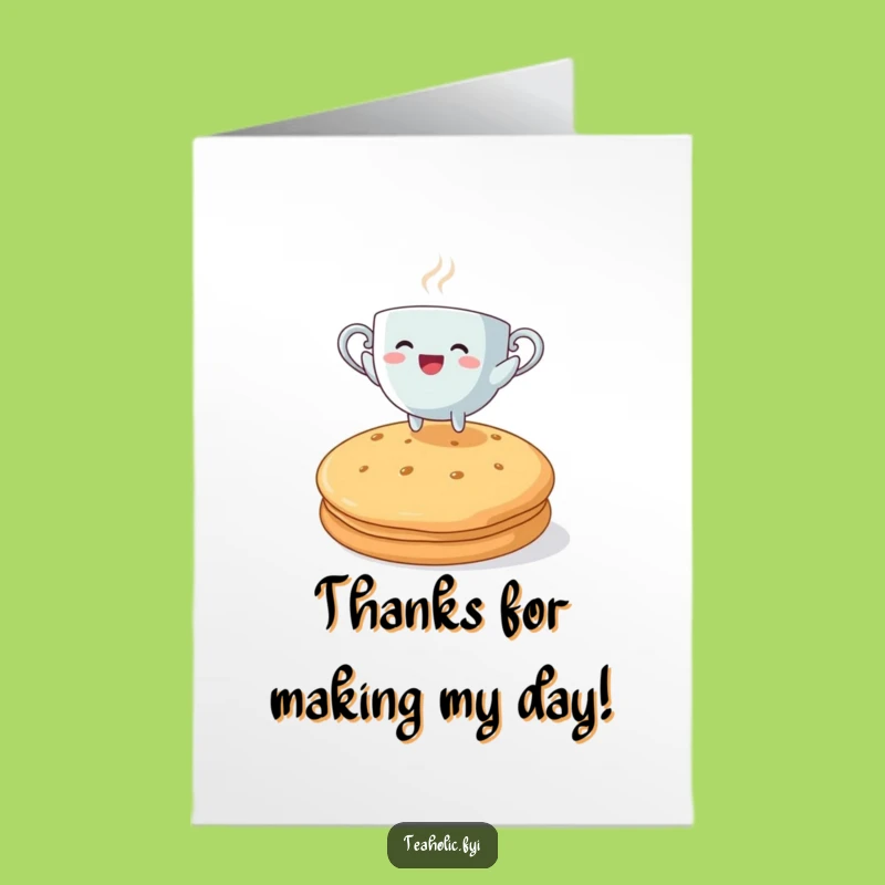 Free Printable Thank You Card: Tea Leaping Biscuit Funny Downloadable