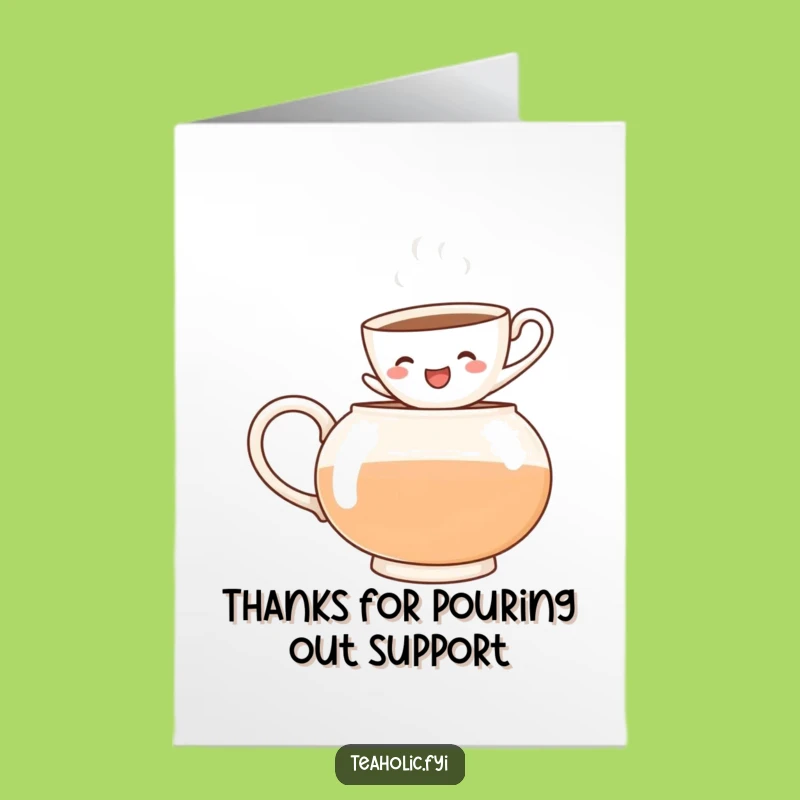 Free Printable Thank You Card: Teacup Jumps Funny Downloadable, Express Thanks!