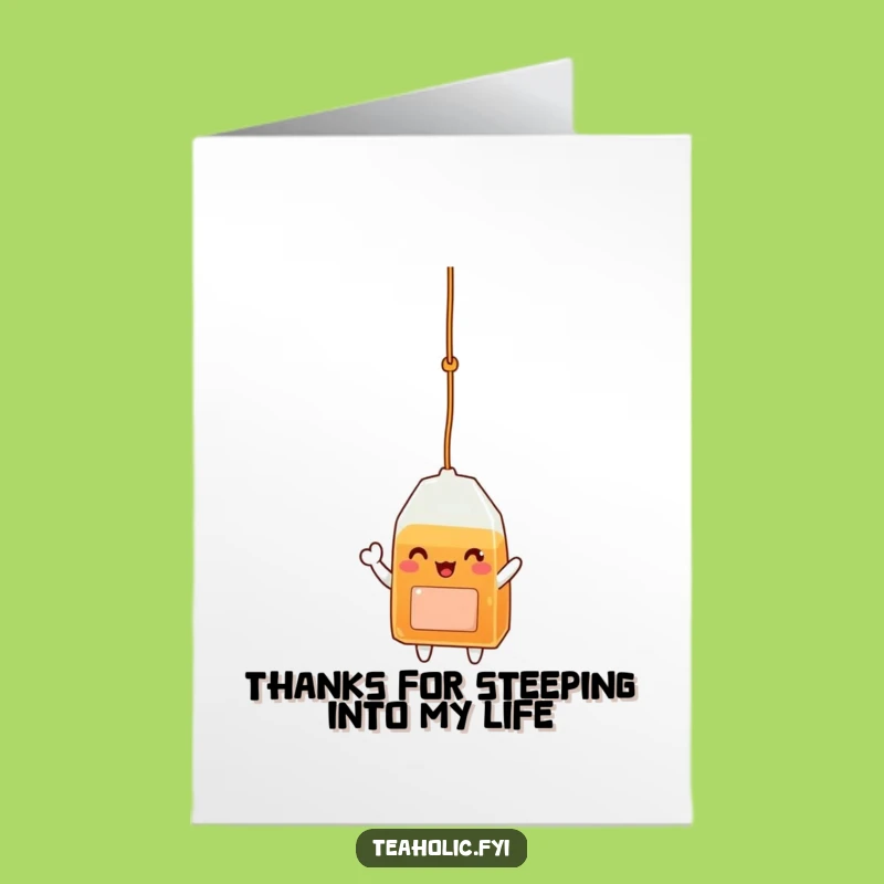 Free Printable Thank You Card: Waving Tea Bag - Appreciative & Funny Gift
