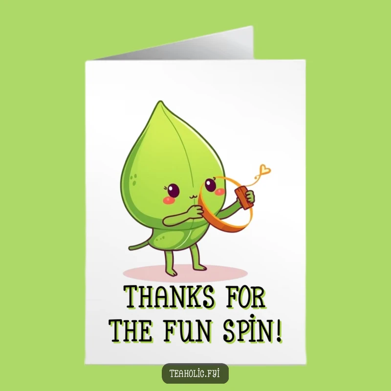Free Printable Thank You Card: Tea Leaf Yo-Yo Playful Downloadable Gift