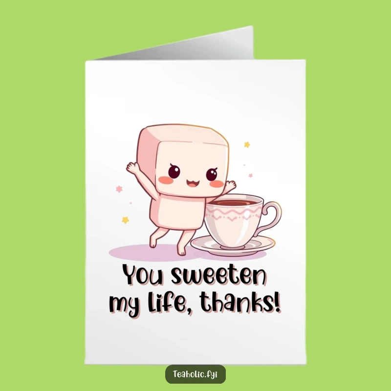 Free Printable Thank You Card: Sugar Cube Sparkle - Funny Downloadable Gift for Sweet Thanks