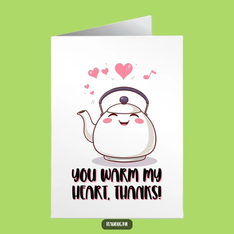 Free Printable Thank You Card: Heart Steam Kettle, Grateful Downloadable Gift