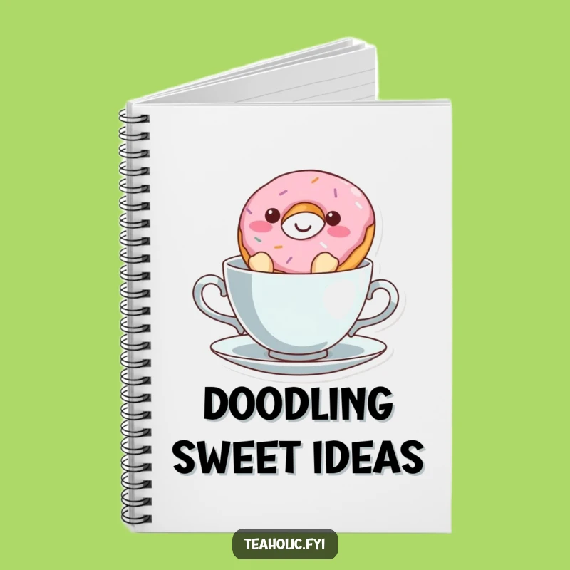 Funny Donut in Teacup Notebook: Jot Down Ideas with Whimsical & Hilarious Flair