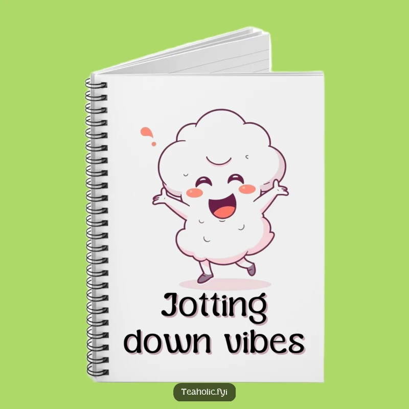 Funny Steam Cloud Happy Dance Notebook - Jot Down Ideas with a Smiling Character