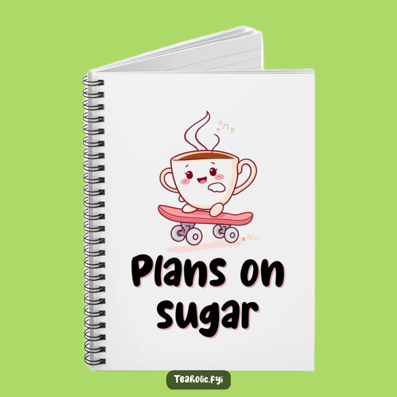 Funny Teacup Skater Notebook: Blank Sweet Ride Journal, Perfect Funny Gift