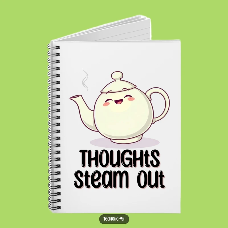 Funny Teapot Tripping Notebook: Blank Steam Plume Journal, Perfect Funny Gift