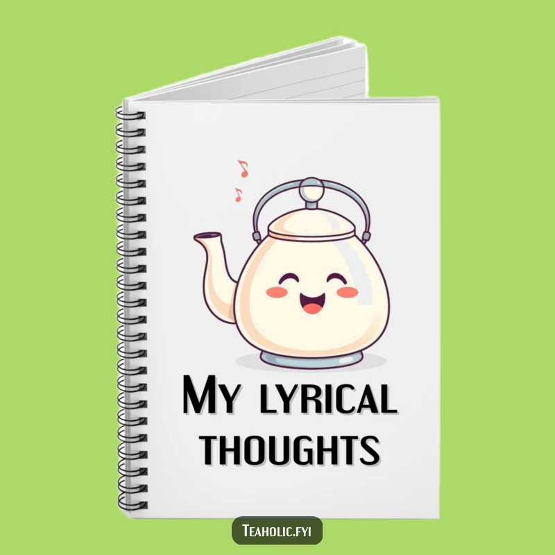 Funny Whistling Tea Kettle Notebook - Jot Down Happy Thoughts