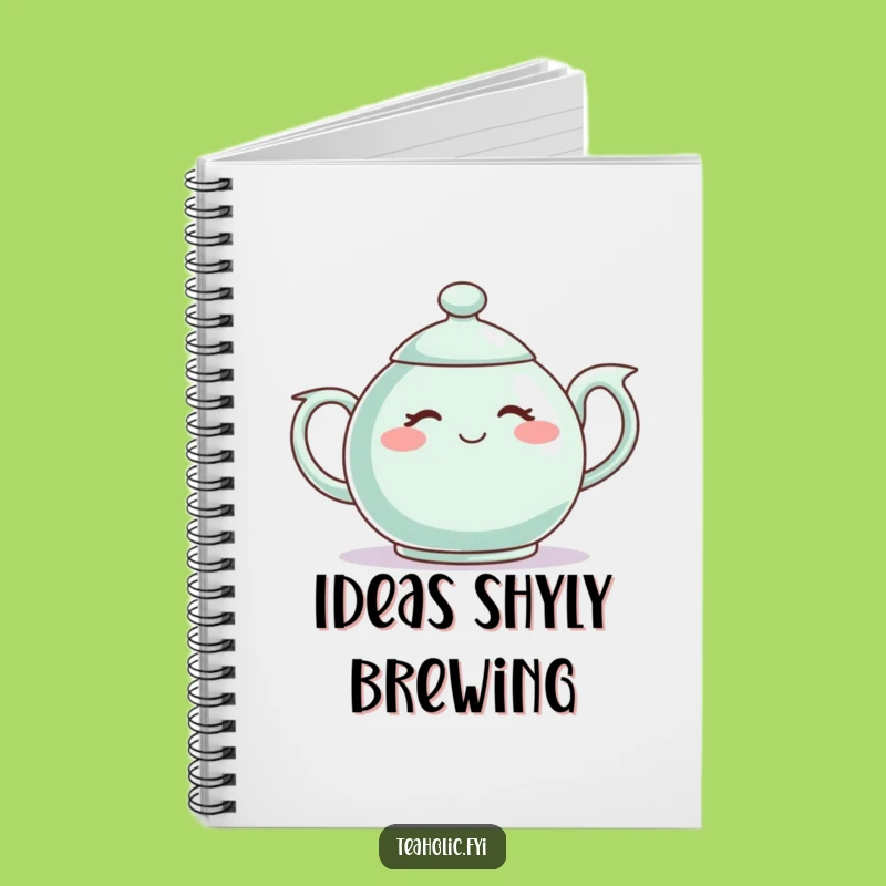 Funny Shy Teapot Notebook - Jot Down Gentle Thoughts & Sweet Ideas!