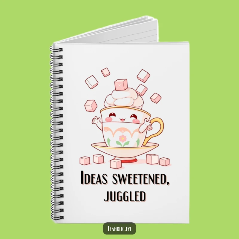 Funny Juggling Teacup Notebook - Jot Down Sweet Ideas & Funny Notes!