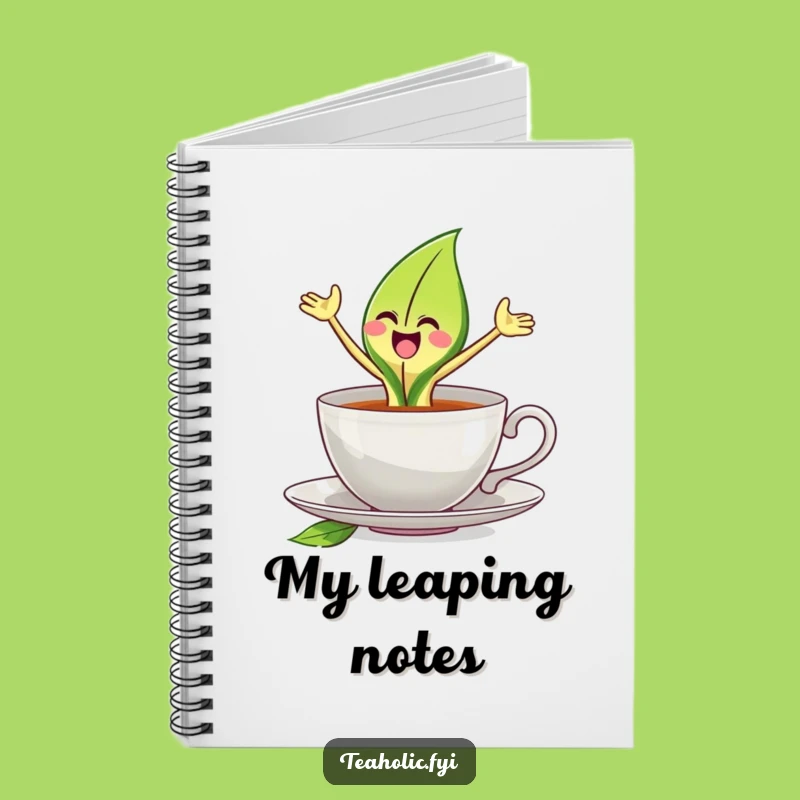 Funny Joyful Tea Leaf Notebook: Journal Leaping Diary Gift