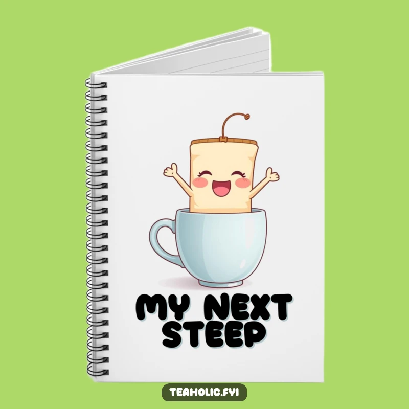 Funny Tea Bag Jump Notebook - Spiral Leaping Character Journal - Great Funny Gift!