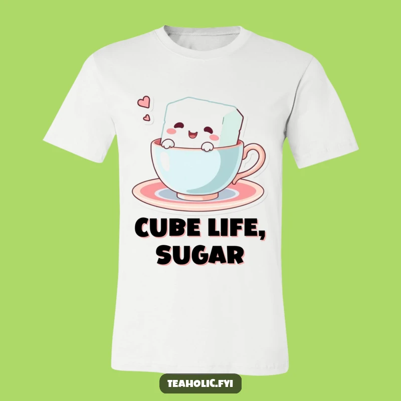Funny Sugar Cube Swim T-Shirt - Playful Character in Teacup Apparel Gift